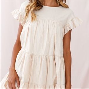 Women's Tiered with Ruffle Short Sleeve Dress